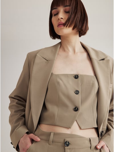 Top 'Ember' 4TAILORS di colore beige scuro, Visualizzazione prodotti