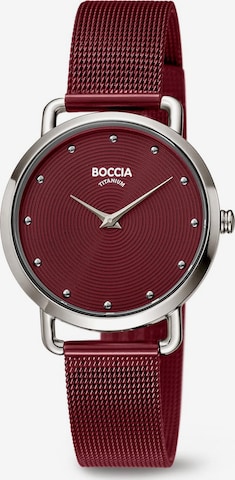 Boccia Titanium Analog Watch in Red: front