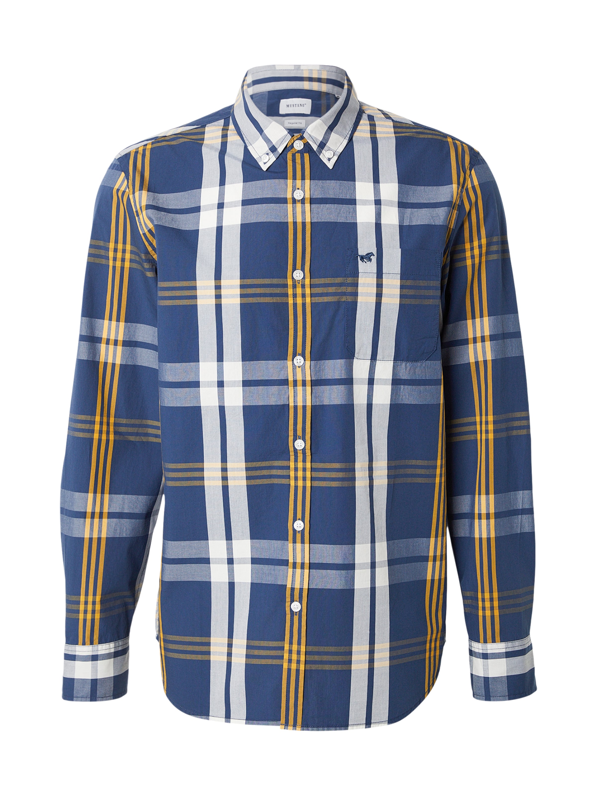 zils MUSTANG Standarta piegriezums Krekls 'Chester': no priekšpuses