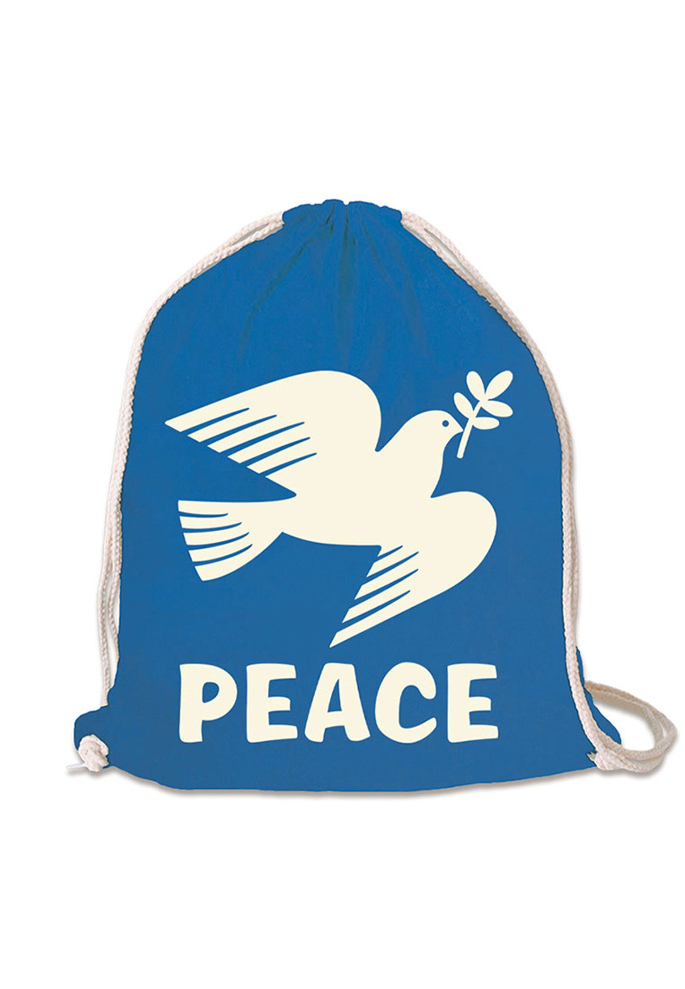 LOGOSHIRT Gym bag 'Peace - Friedenstaube' in Blue: front