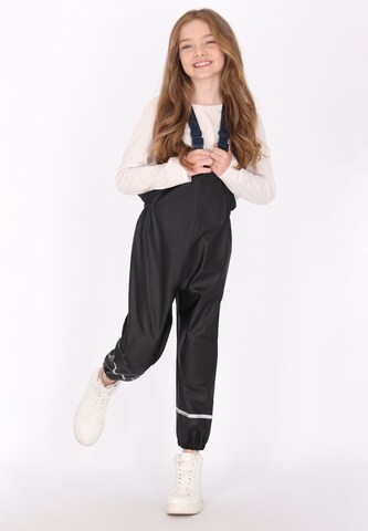 Schmuddelwedda Regular Dungarees in Black: front