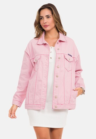 CIPO & BAXX Jeansjacke in Pink: Vorderseite