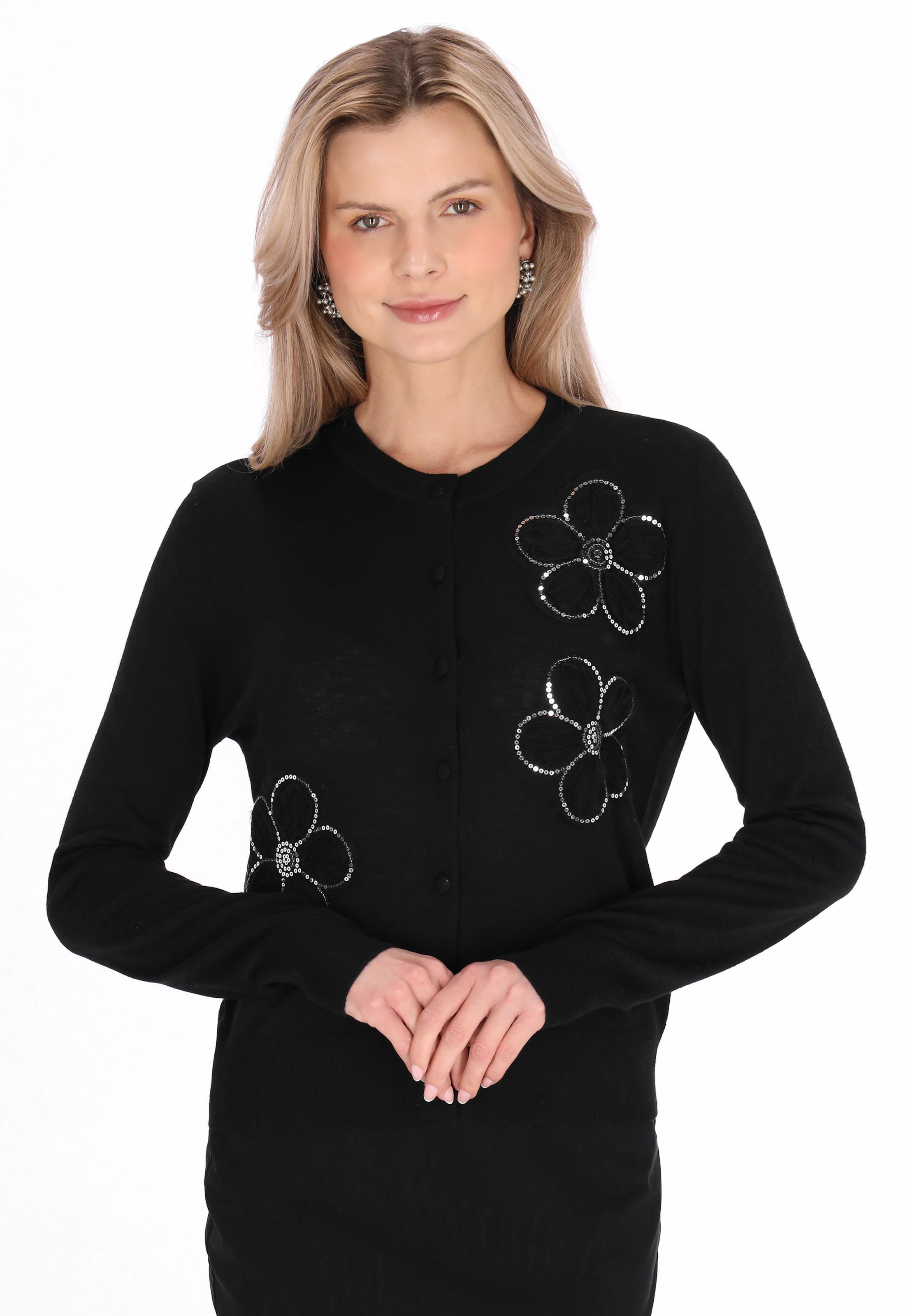 usha BLACK LABEL - Cárdigan en negro: frente