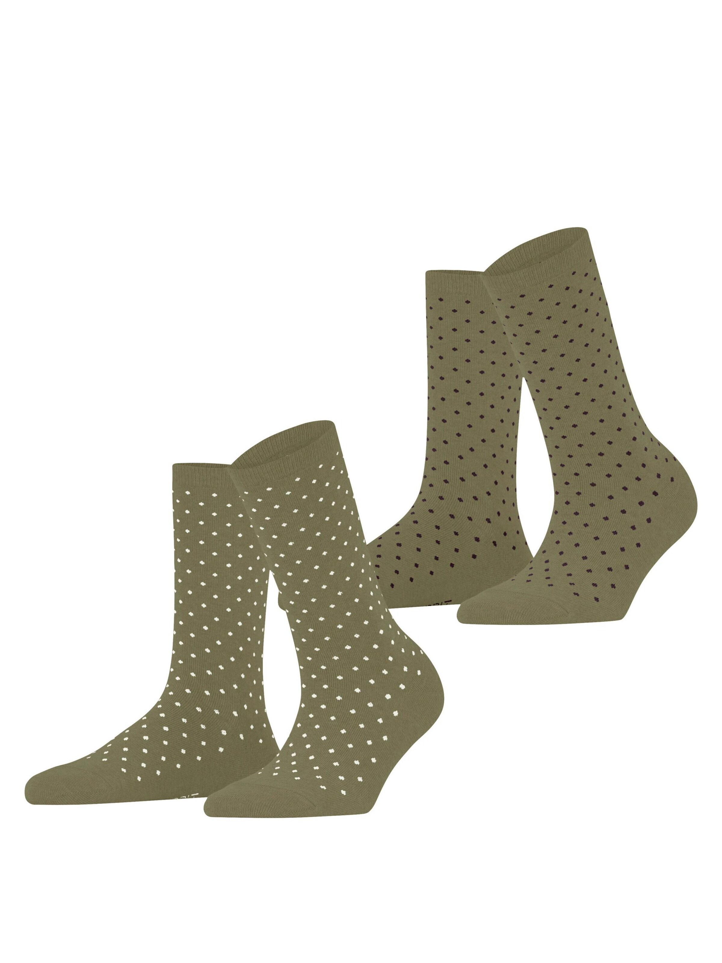 ESPRIT Socken 'Fine Dot 2-Pack'‌ in Grün: Vorderseite