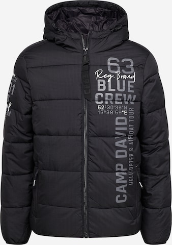 CAMP DAVID Between-Season Jacket in Black: front