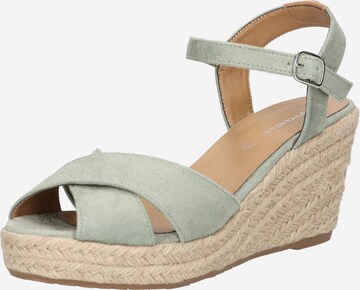 TOM TAILOR Sandalen met riem in Groen: voorkant