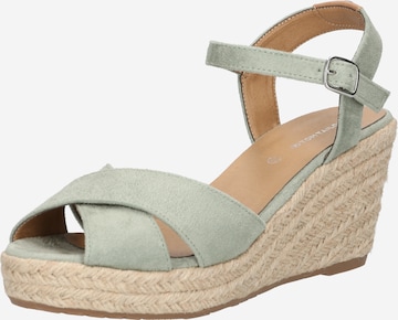 TOM TAILOR - Sandalias con hebilla en verde: frente