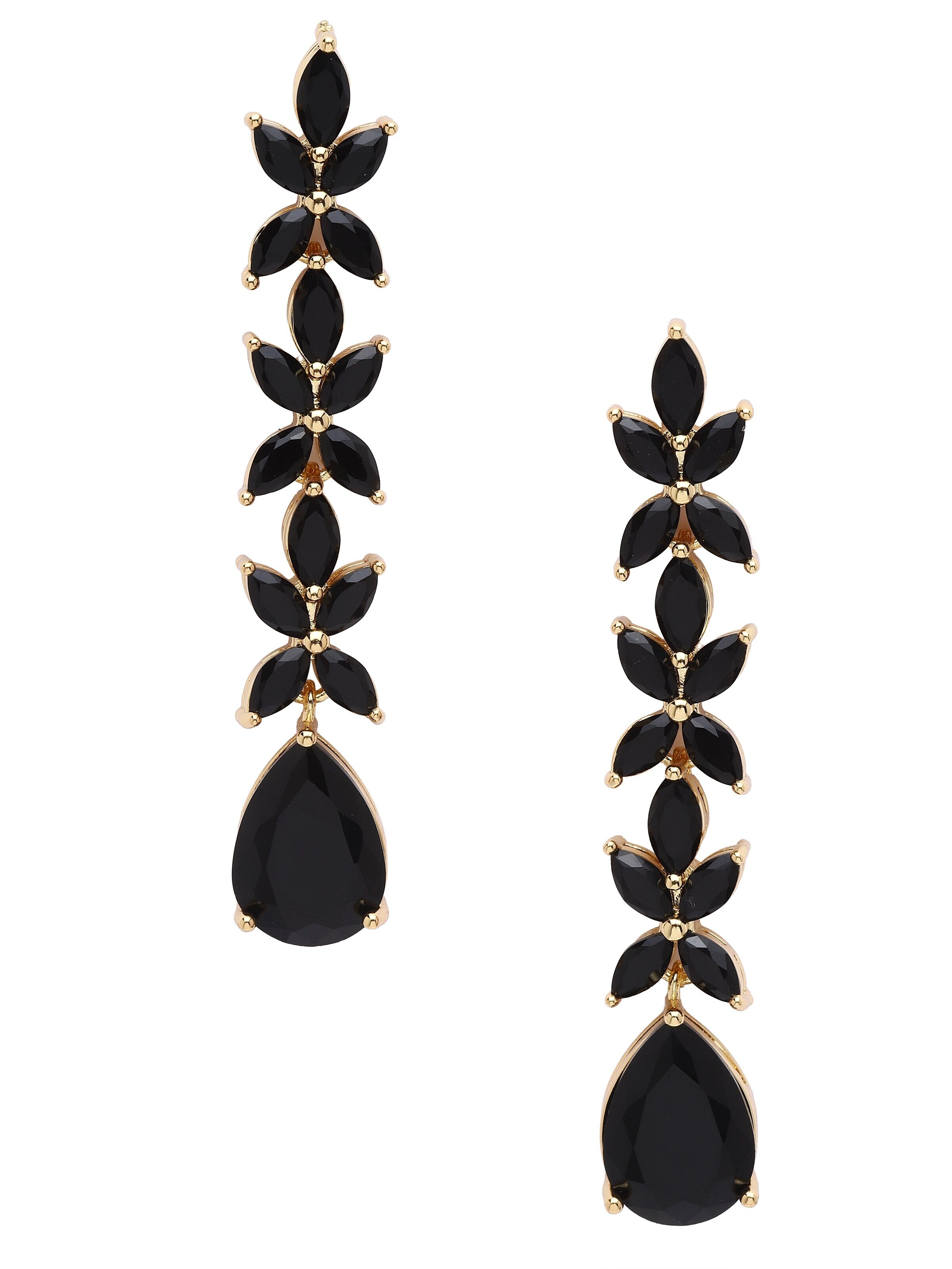 Boucles d'oreilles 'Veya' AVANT-GARDE PARIS en noir : devant