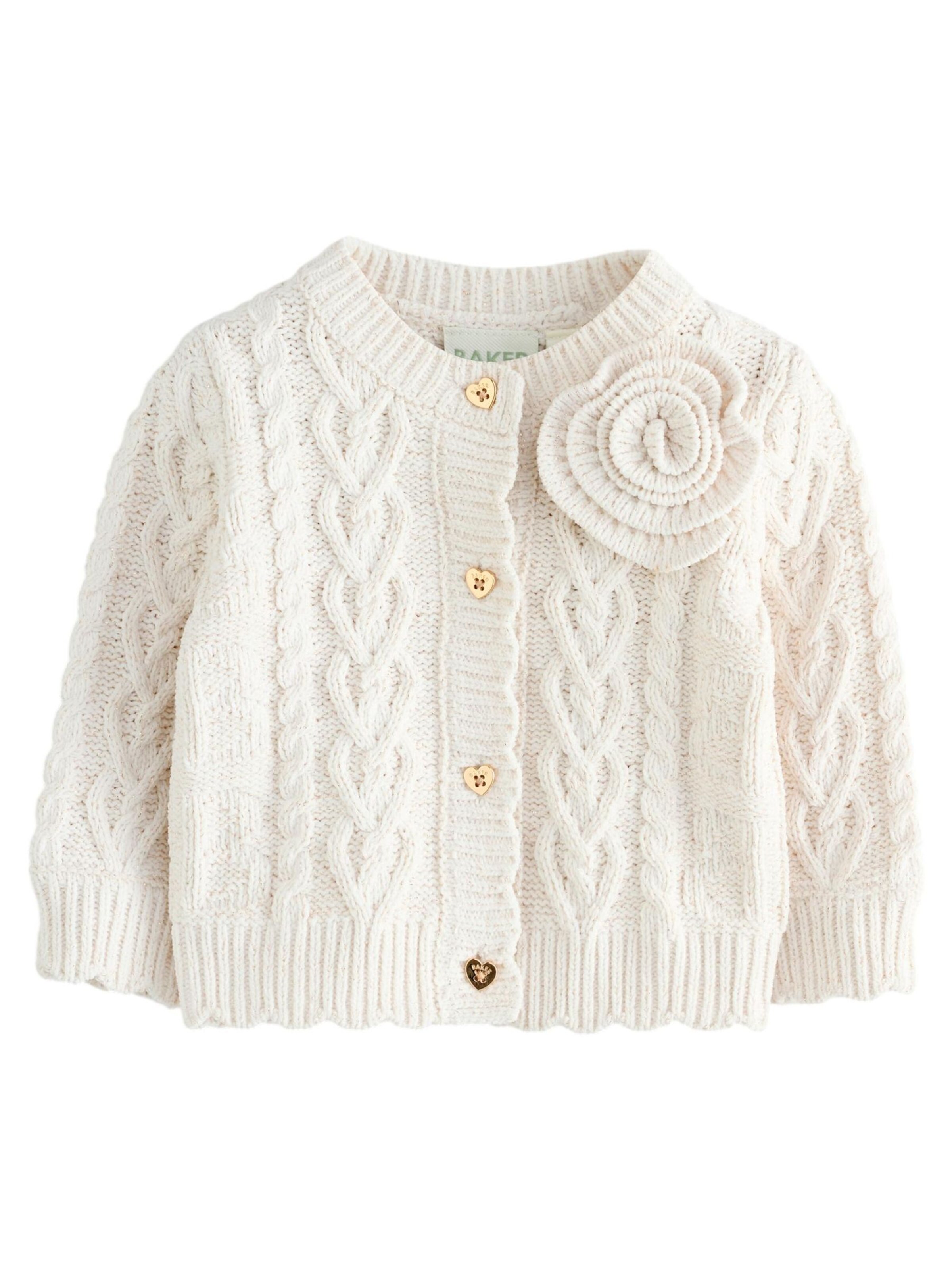 Baker by Ted Baker Плетена жилетка в бежово: отпред