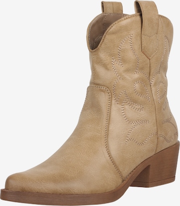 Bottes de cowboy Elara en marron : devant