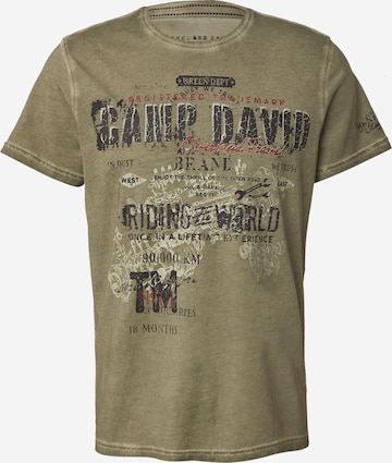 Tricou de la CAMP DAVID pe verde: față