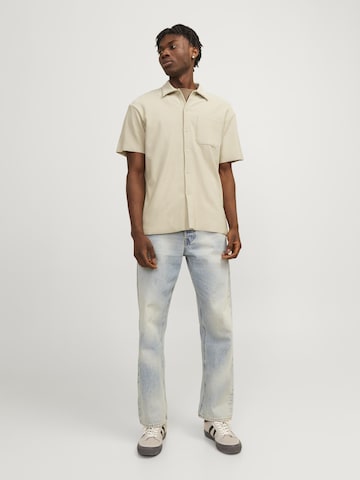 JACK & JONES Comfort fit Overhemd 'Hawaii' in Beige