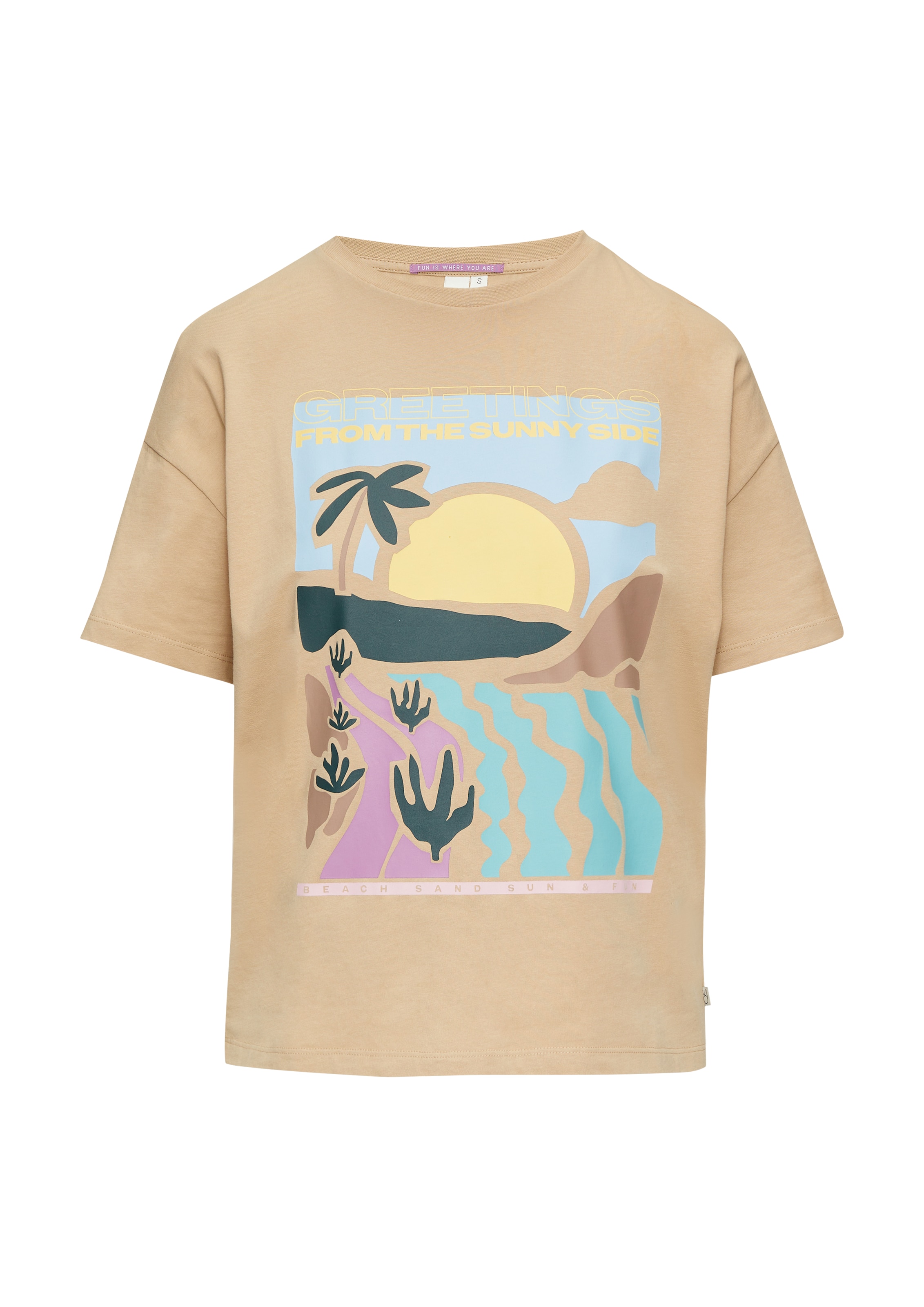 QS Shirt in Beige: Vorderseite