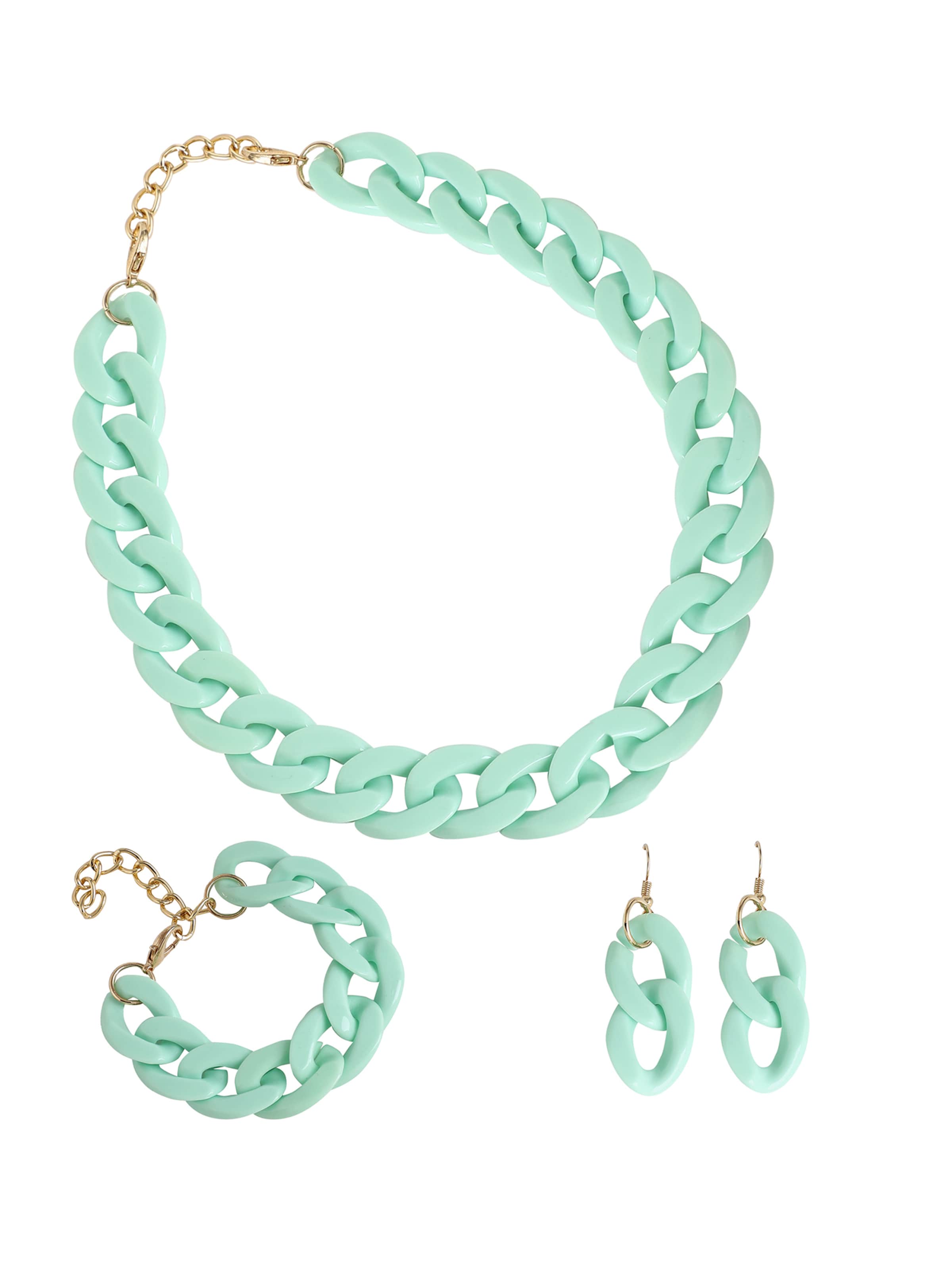 SOHI - Conjunto de joyería en verde: frente