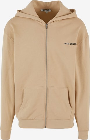 9N1M SENSE - Sudadera con cremallera 'Essential' en beige: frente