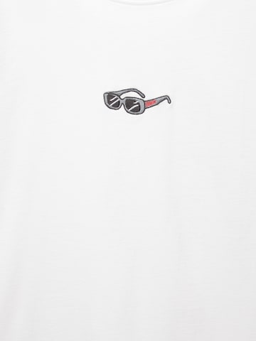 Tricou 'STWD' de la Pull&Bear pe alb