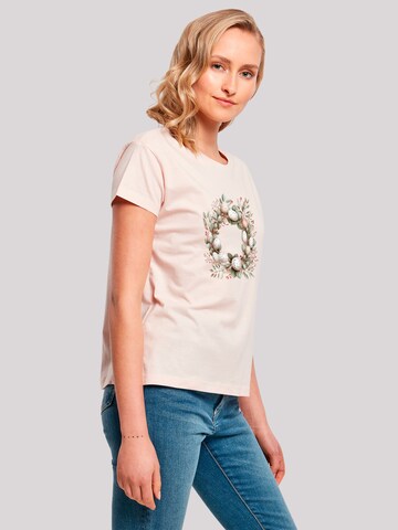 F4NT4STIC Shirt 'Osterkranz Eierkranz Blumenring' in Pink