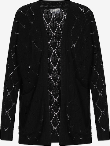 melns DreiMaster Vintage Adīta jaka 'Comfy': no priekšpuses