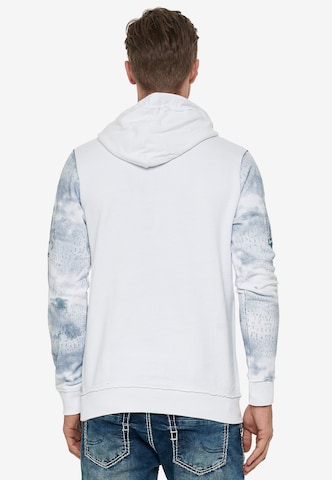 Rusty Neal Sweatshirt mit Streetwear Front Print in Weiß