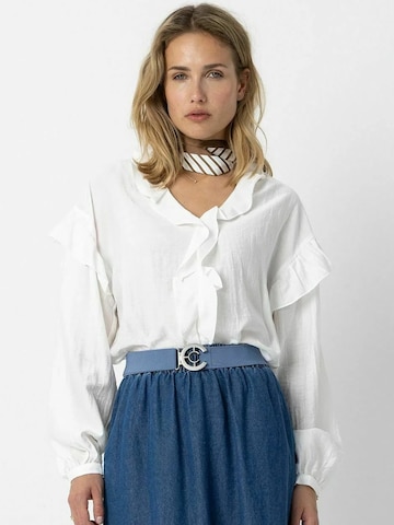 Coster Copenhagen Koszulka ' Longsleeved ' w kolorze biały: przód