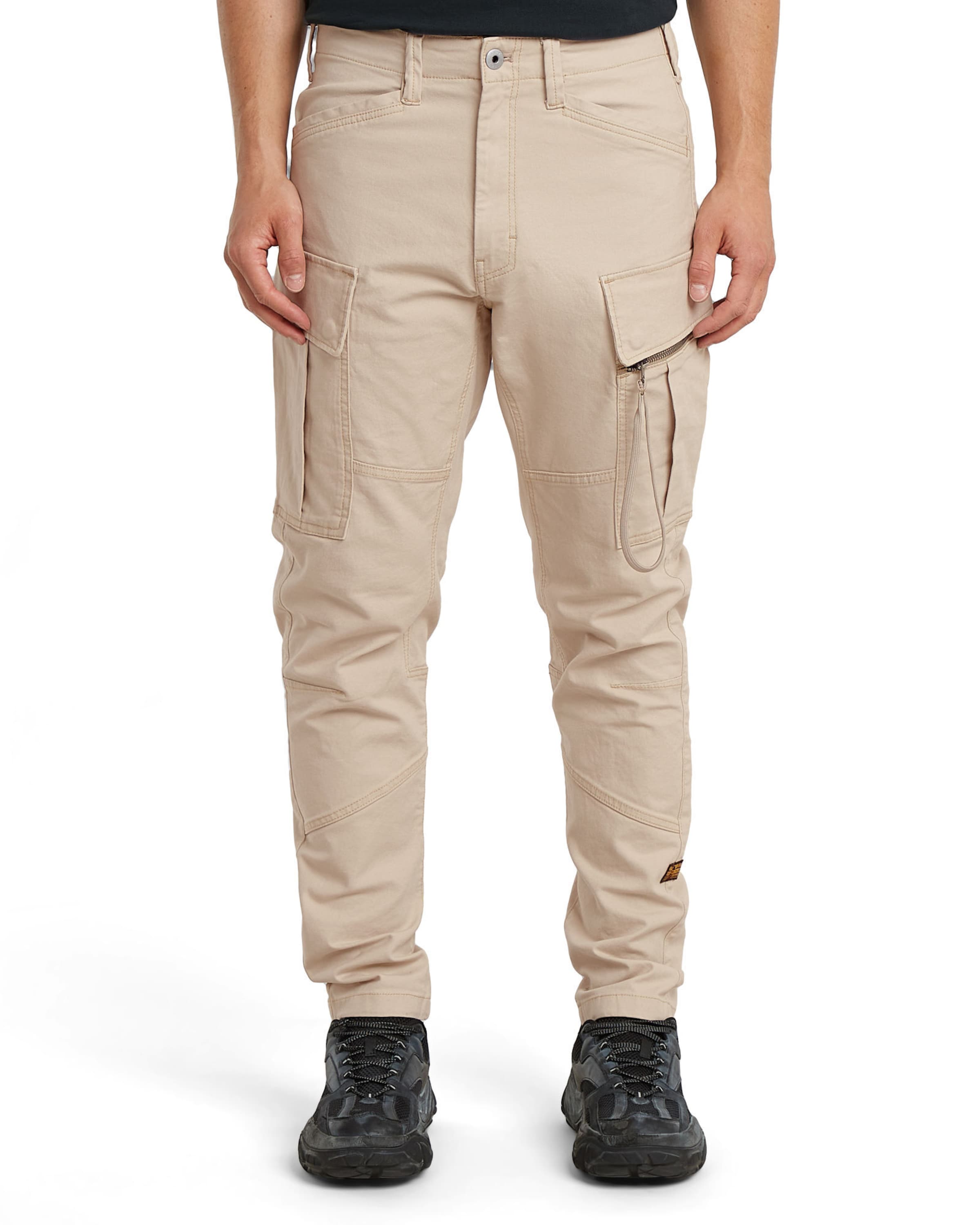 G-STAR Tapered Cargobroek '3D' in Beige: voorkant