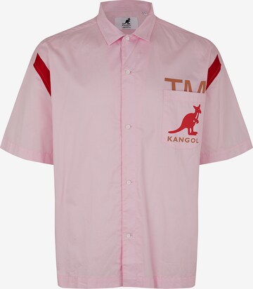 KANGOL Comfort fit Button Up Shirt 'Austin' in Pink: front