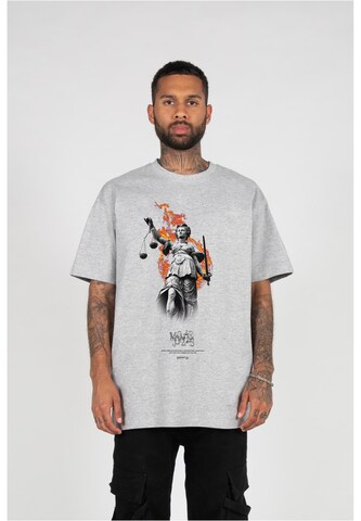 MJ Gonzales Shirt 'Justitia x Heavy' in Grey: front