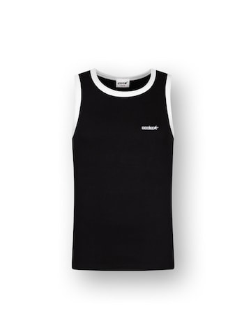 CNTR Vest 'Rib Tank Top Black/White' in Black: front