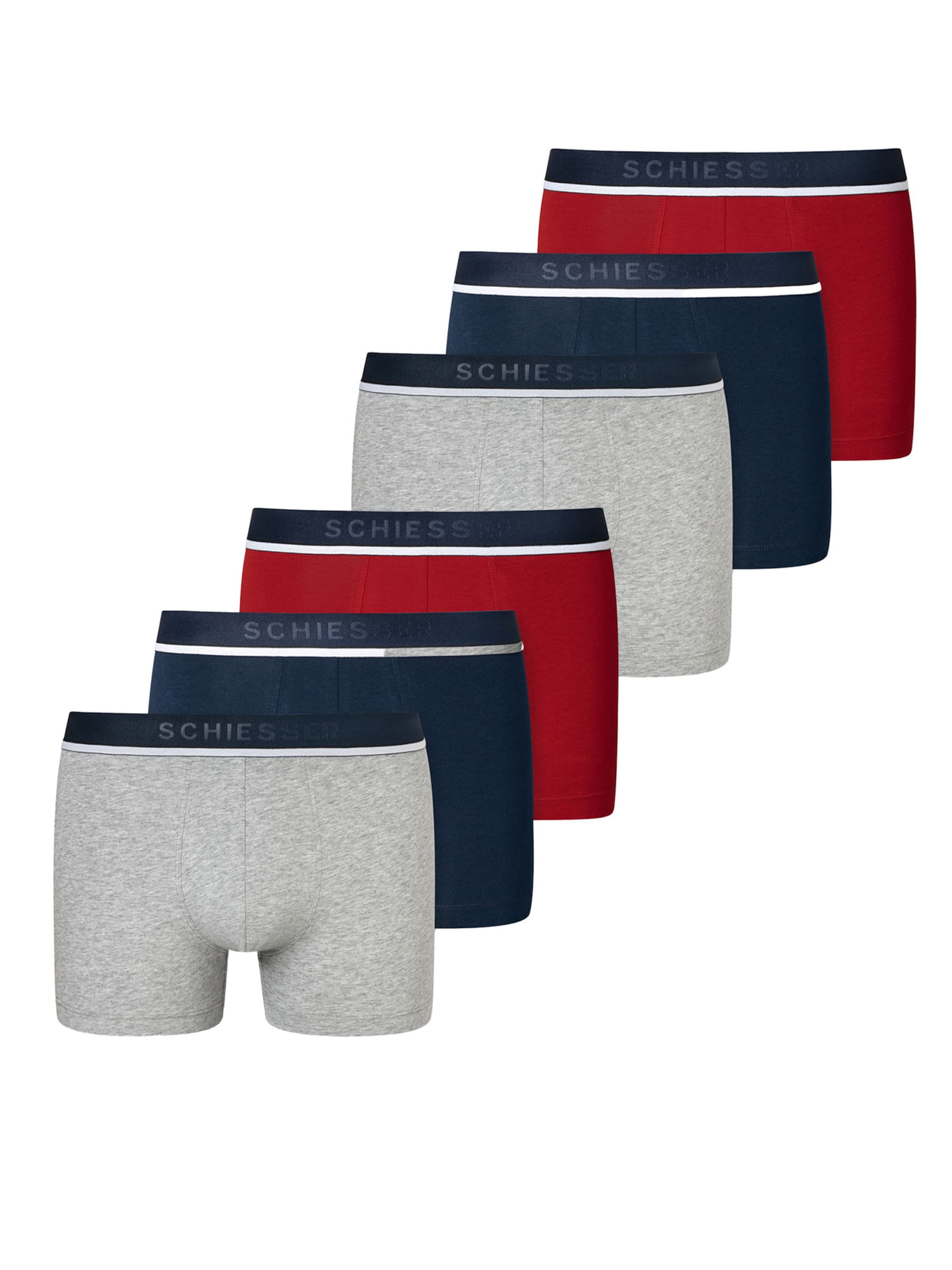 SCHIESSER Retro Boxer ' 95/5 Organic Cotton ' in Grau: Vorderseite