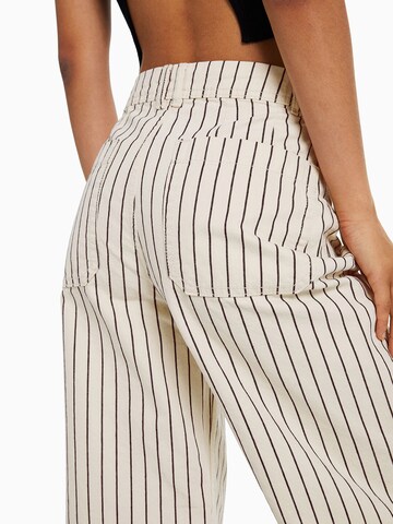 Wide Leg Pantalon Bershka en beige