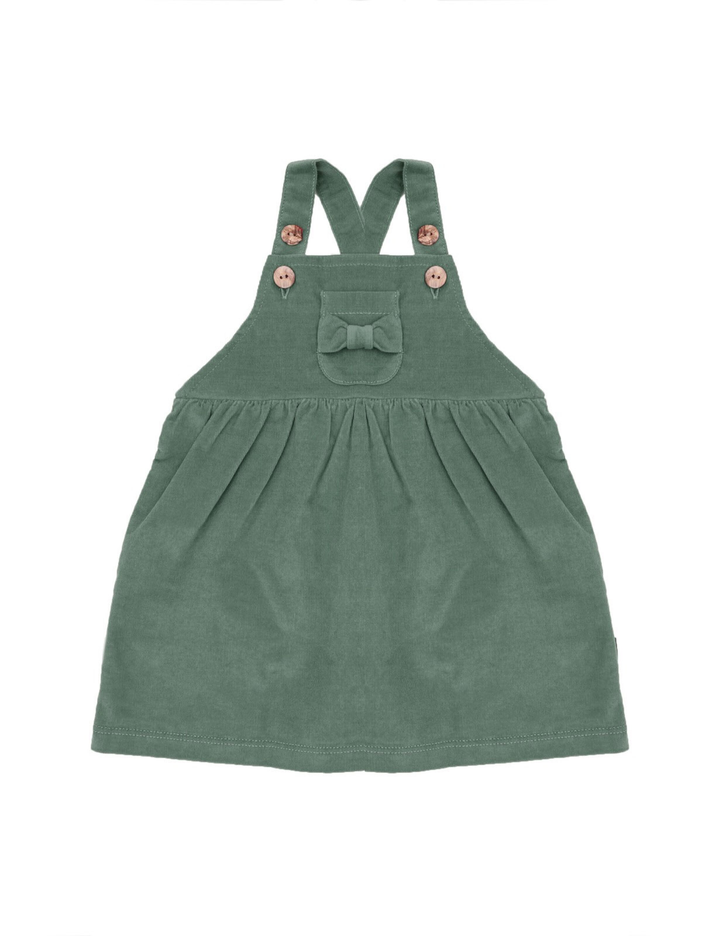 MAXIMO Kleid 'BABY GIRL-Latzkleid, Cord'‌‌‌‌ in Grün: Vorderseite