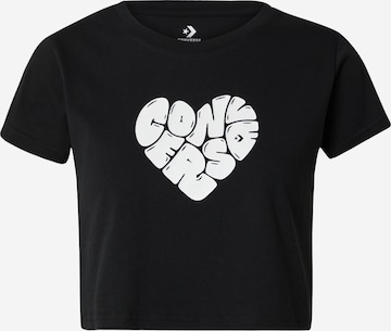 CONVERSE Shirt 'HEART' in Zwart: voorkant