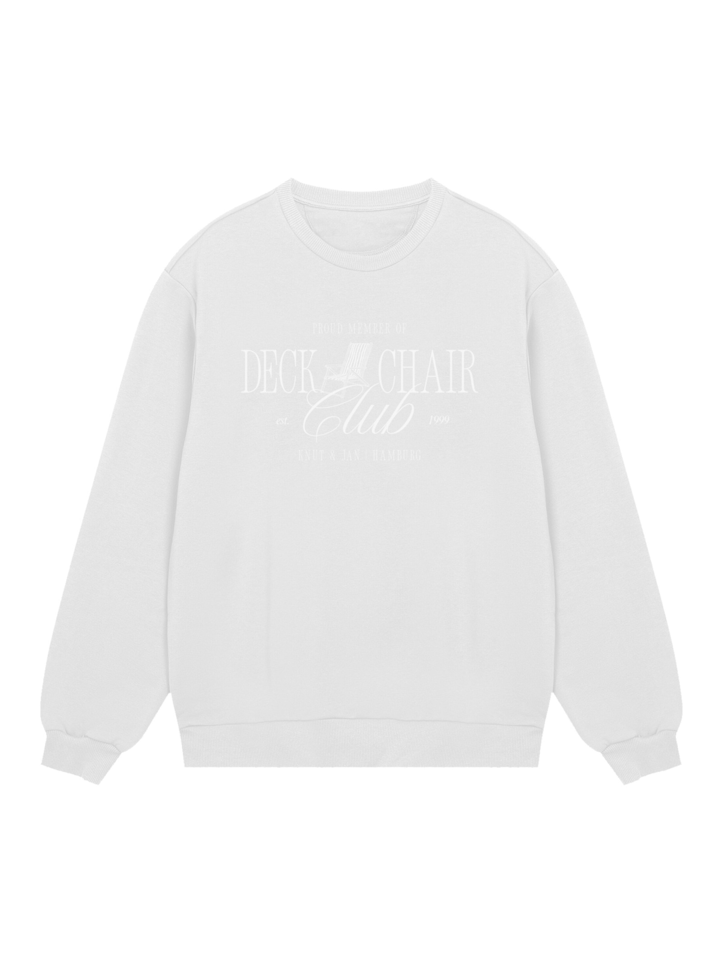 F4NT4STIC Sweatshirt 'Deck Chair Club Knut und Jan' in White: front