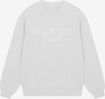 F4NT4STIC Sweatshirt 'Deck Chair Club Knut und Jan' in White: front