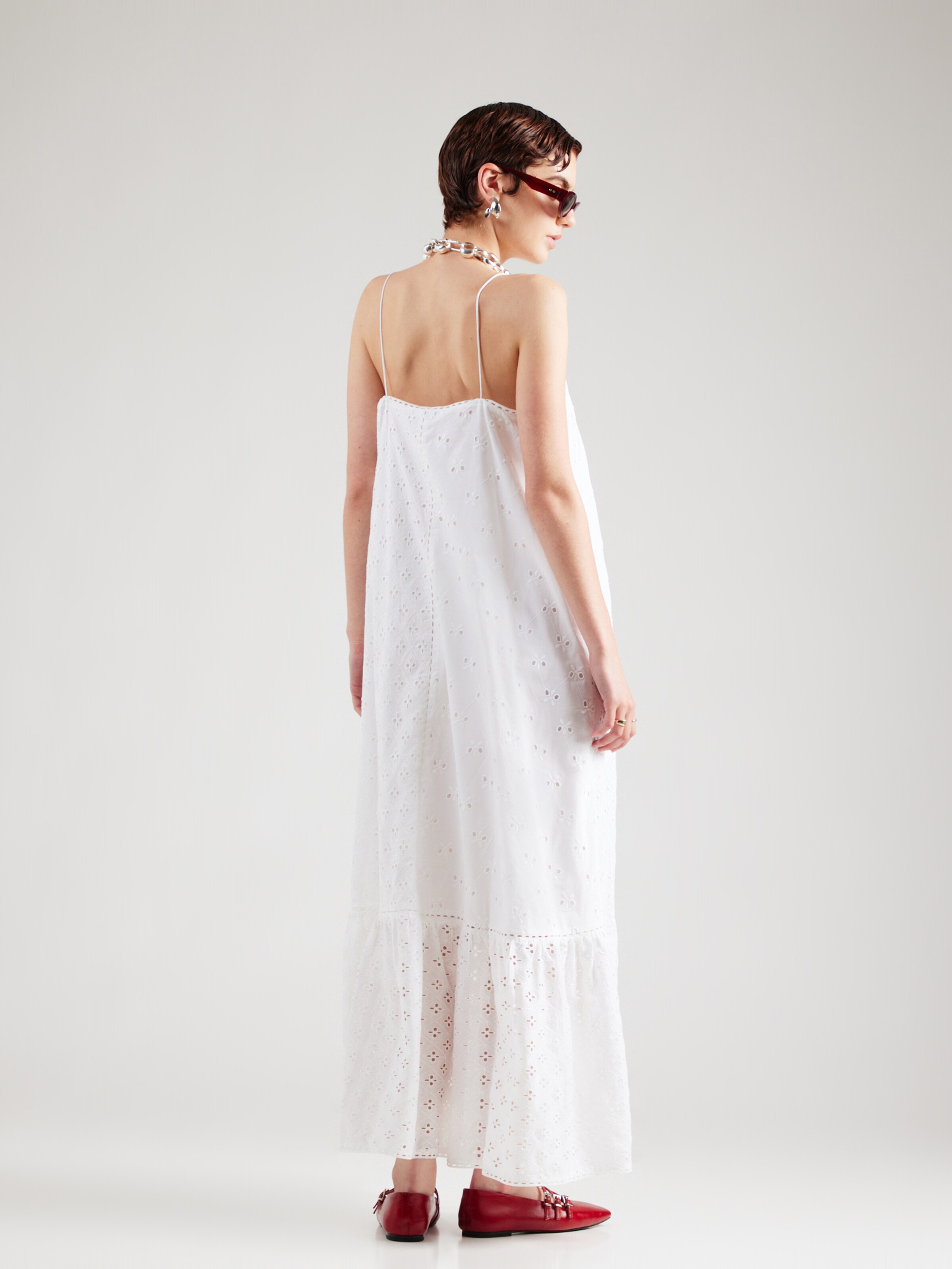 Robe Blanche Unique Topshop - 100% Soie Doublure - Taille UK8 - Neuf Avec étiquettes