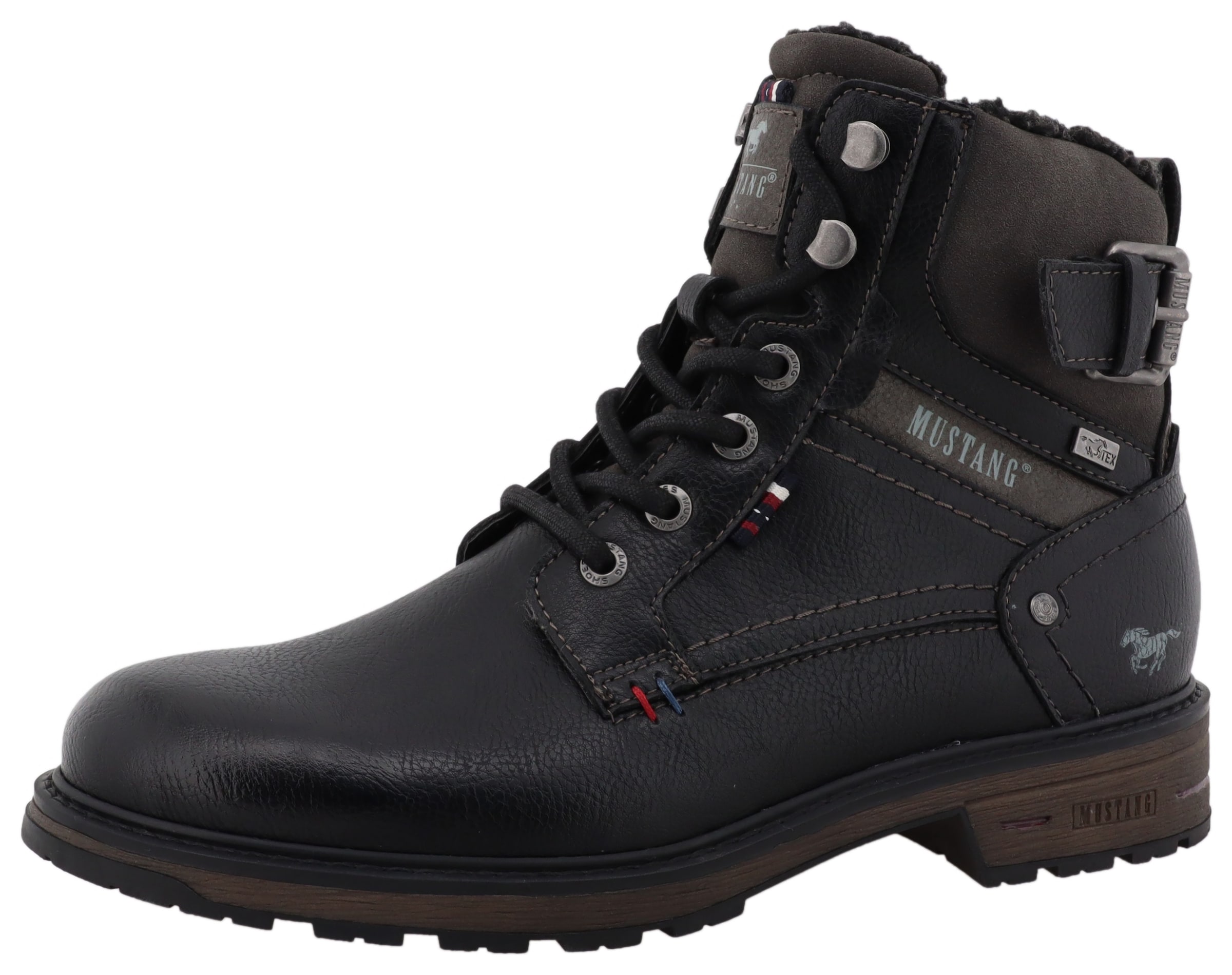 MUSTANG Lace-up boots 'Marian' in Black: front