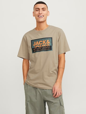JACK & JONES Shirt 'LOGAN' in Beige: front