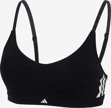 ADIDAS SPORTSWEAR Sport bh ' Sport Active Essentials Cotton 3 Stripes ' in Zwart: voorkant