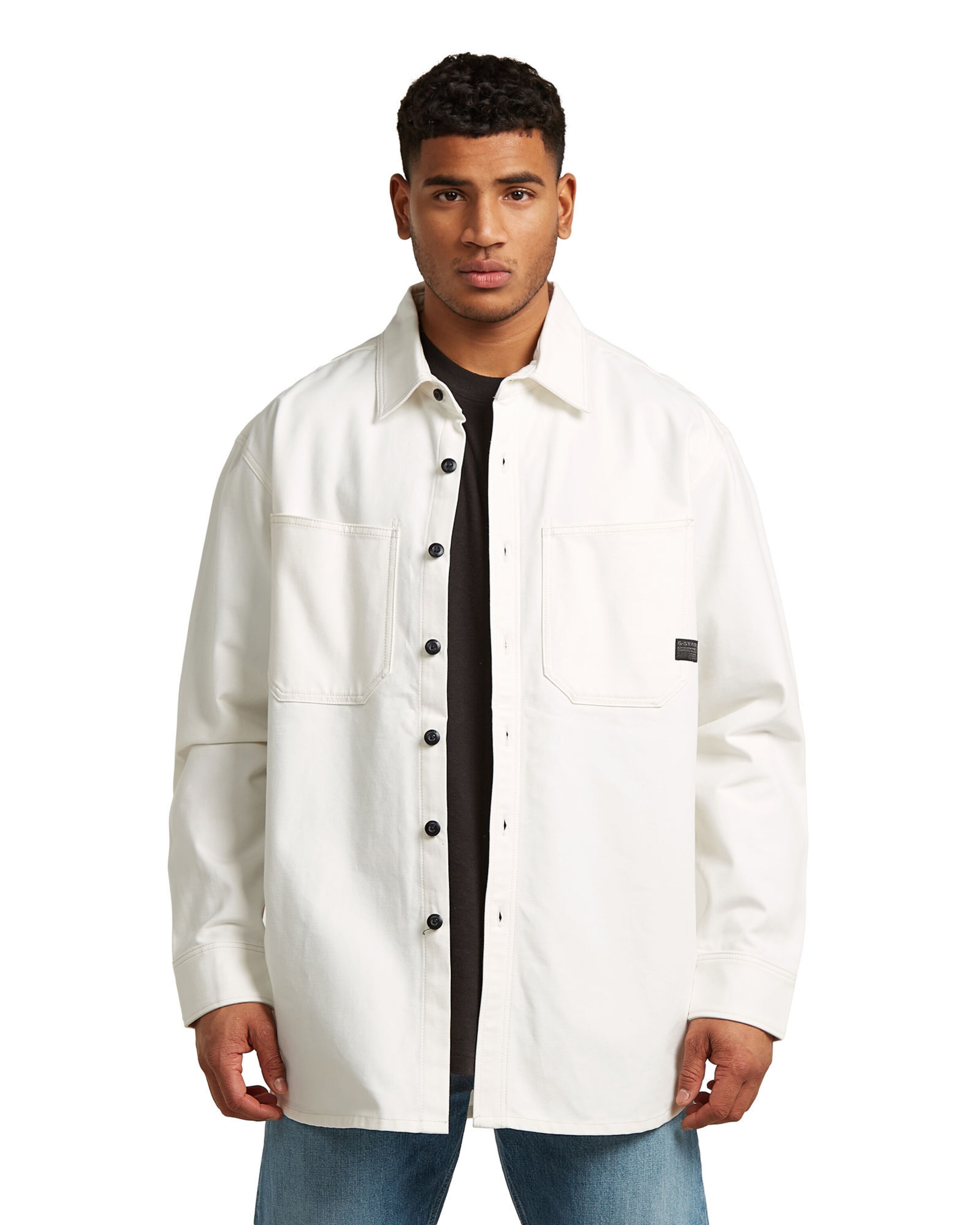 G-STAR Regular fit Zakelijk overhemd 'Relaxed 2-Pocket Shirt' in Wit: voorkant