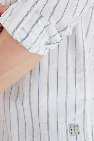 BLEND Regular Fit Hemd Blend Herrenhemd mit kleinem Stehkragen in Weiß