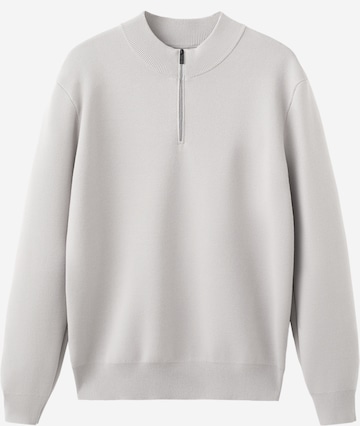 MANGO MAN Пуловер 'Luxusp' в сиво: отпред