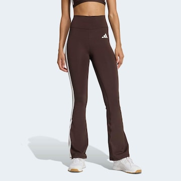 évasé Pantalon de sport 'ESS' ADIDAS PERFORMANCE en marron : devant
