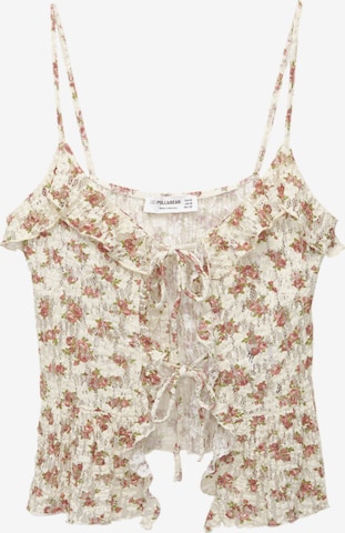 Top de la Pull&Bear pe bej: față