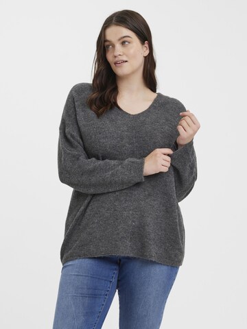 Vero Moda Curve - Pullover 'Lefile' em cinzento: frente