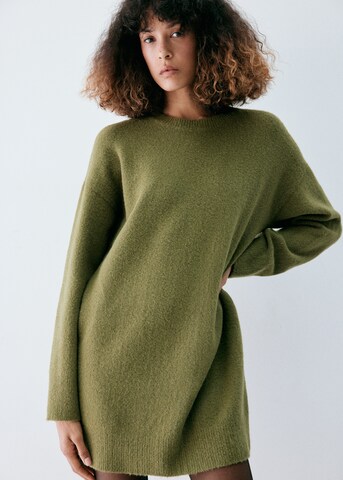 MANGO Knit dress 'TALDORA' in Green: front