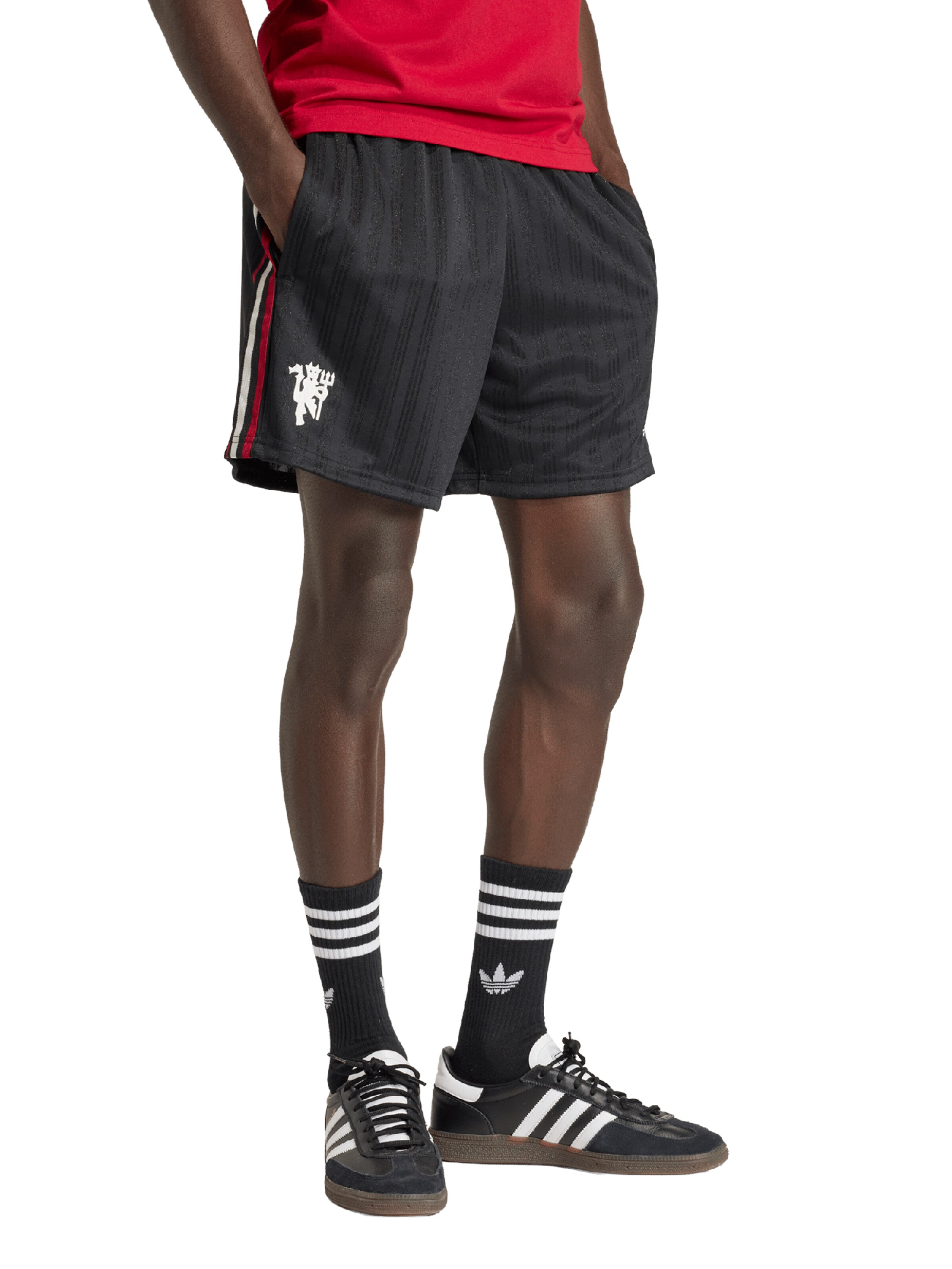 juoda ADIDAS PERFORMANCE Laisvas Sportinės kelnės 'MUFC': priekis