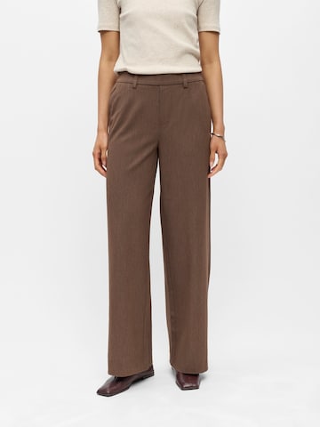 OBJECT Wide leg Pants 'OBJLisa' in Brown: front