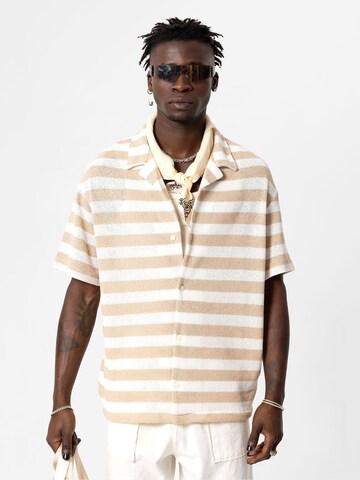 Camicia di VAMOS CLO in beige: frontale