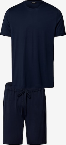 Hanro Pyjama kurz 'Night & Day' in Blau: Vorderseite