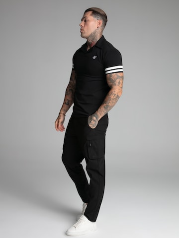 SikSilk Shirt 'Turnier Revere' in Zwart